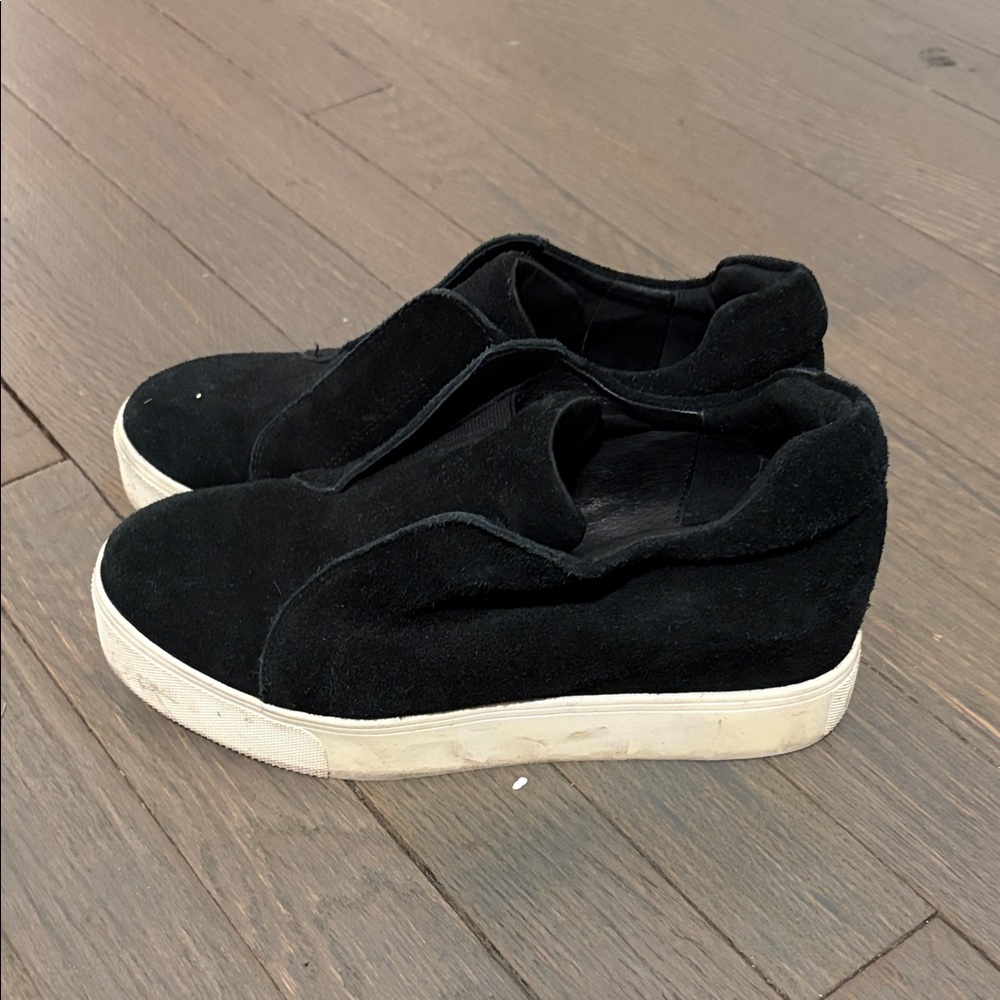 J Slides Black Suede Sneakers